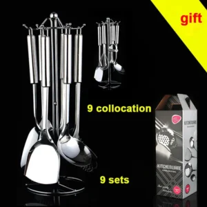 9 pcs Stainless Steel Kitchen Set "مجموعة ملاعق الطبخ"