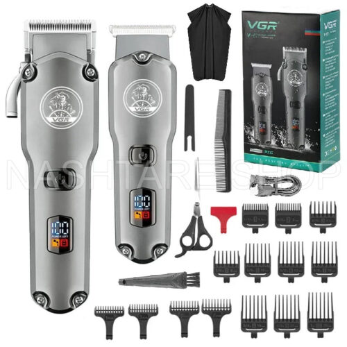 VGR 675 Hair Trimmer Combo Rechargeable & Waterproof | مجموعة ماكينة قص الشعر مقاومة للماء وقابلة للشحن
