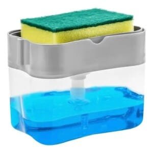Dishwashing Soap Pump with Sponge | علبة صابون مع ليفة للمطبخ