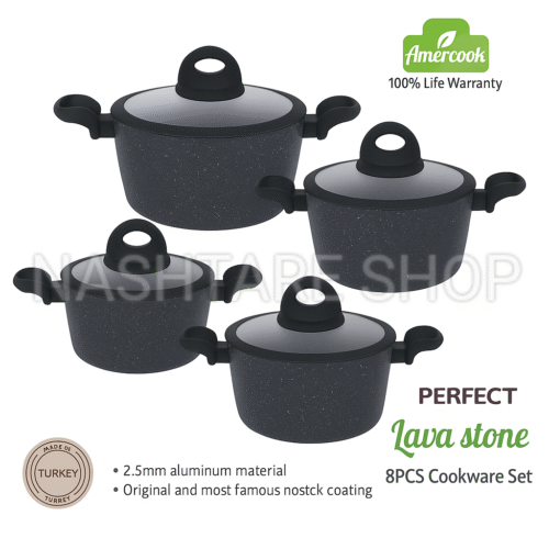 4 Pcs Granite Cookware Set | طقم أواني طهي جرانيت 4 قطع