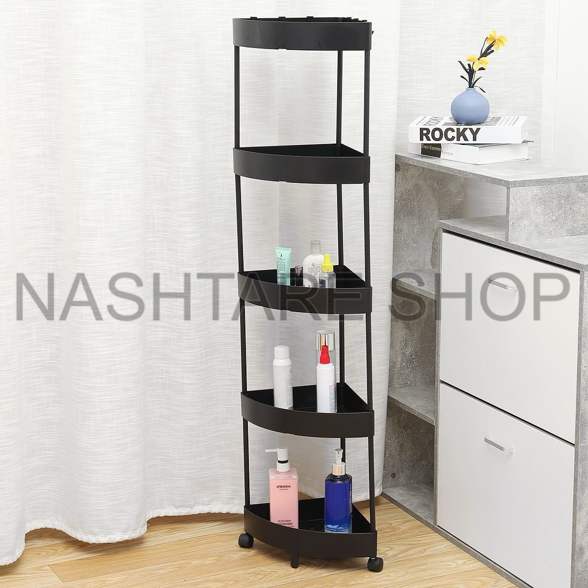 Corner Plastic 5-Layer Shelf | رف بلاستيكي زاوية بـ 5 طبقات