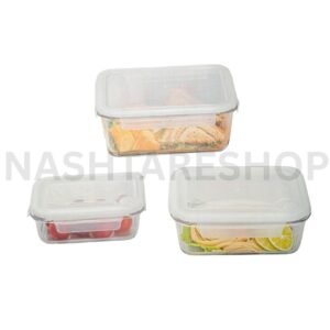 2025/11/1000216060.jpg 3 Pcs Glass Food Storage Container | طقم علب حفظ طعام زجاجية – 3 قطع