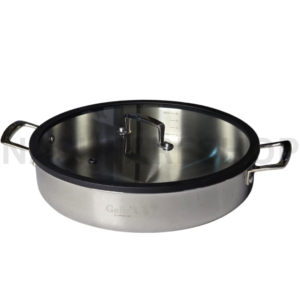 GEBE 304 Stainless Steel Shallow Pot | قدرة سطحية من الفولاذ المقاوم للصدأ