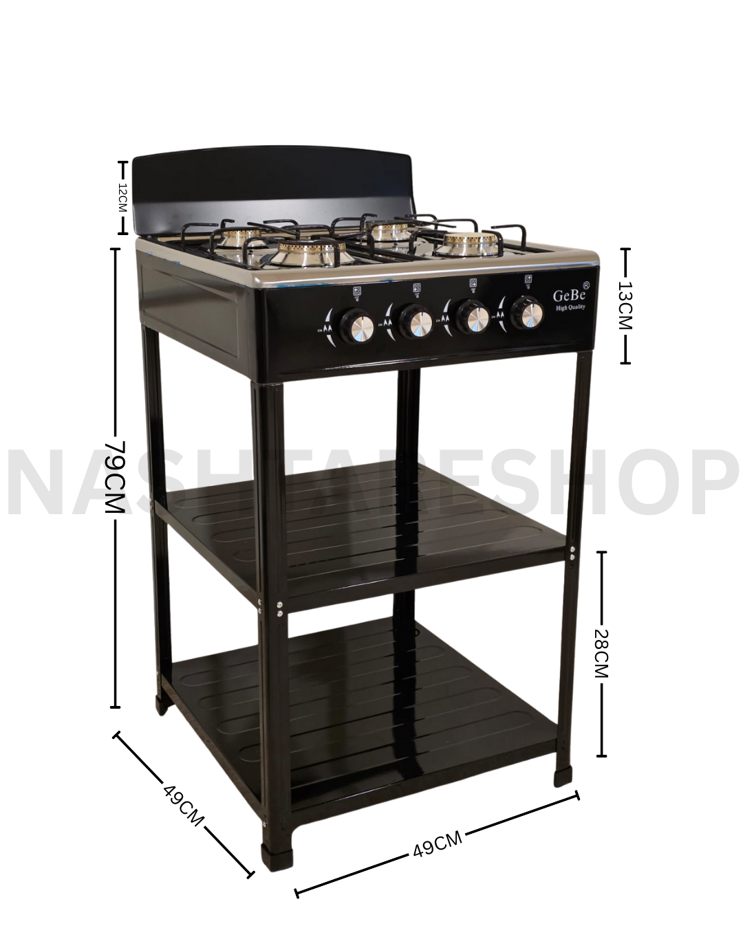 GEBE 4 Burner Gas Stove | موقد غاز أربع شعلات