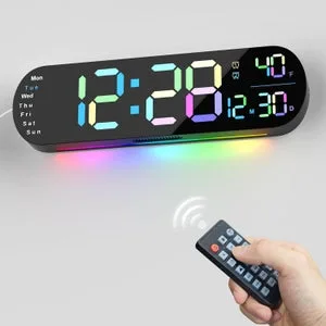 Modern Display Clock Multicolor |  ساعة حائط رقمية ملونة