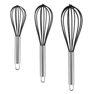 Silicone Non-Stick Whisk Set | طقم مضارب خفق ستانلس ستيل وسيليكون
