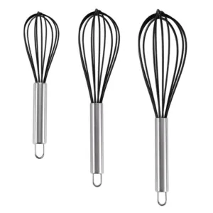 Silicone Non-Stick Whisk Set | طقم مضارب خفق ستانلس ستيل وسيليكون