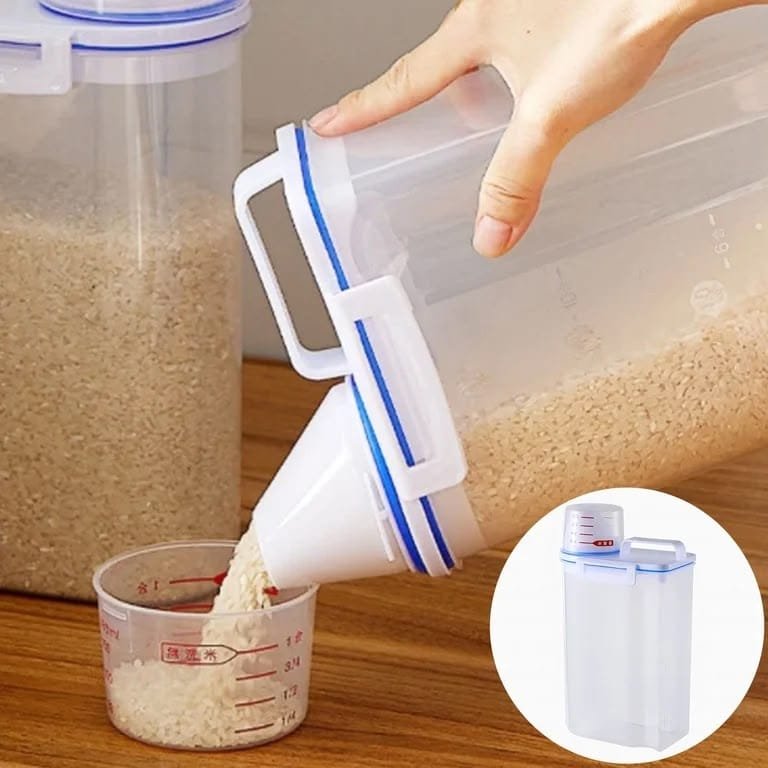 Food Storage Container with Measuring Cup | حافظة طعام مع كوب قياس - Image 2
