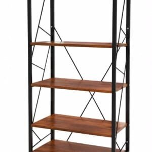5-Tier Wood & Metal Shelf | رف خشب وحديد 5 طبقات