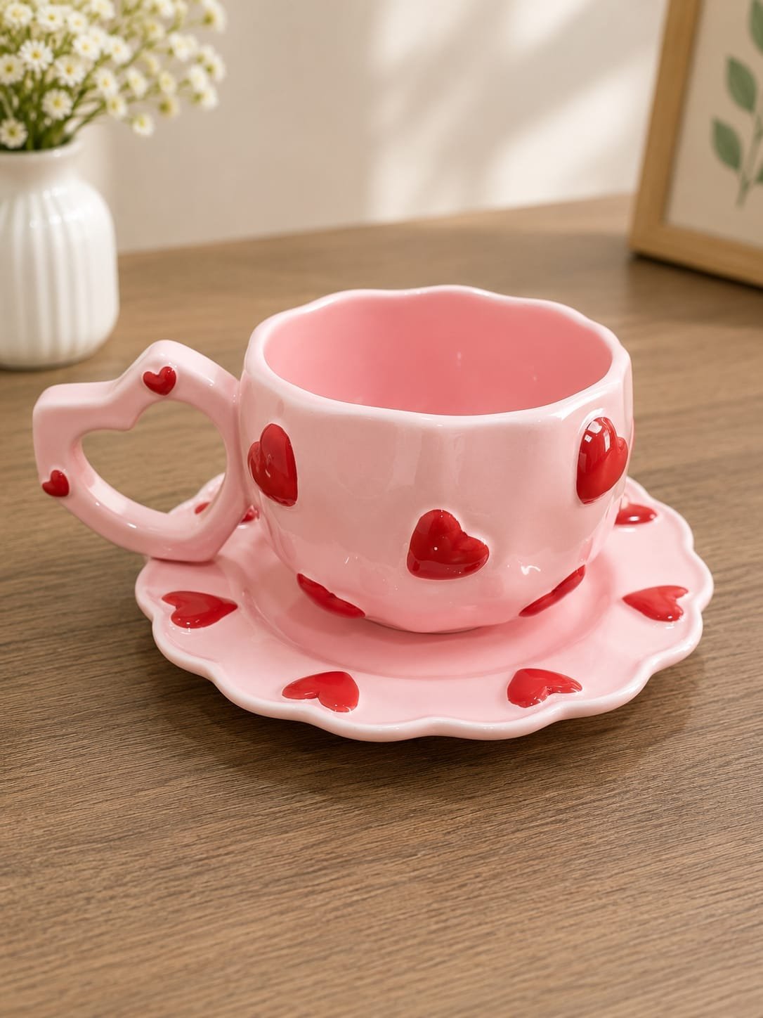 Romantic Heart Cup Set | طقم فنجان بتصميم القلوب