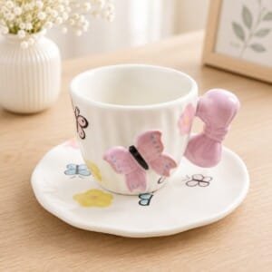 Butterfly Tea Cup | فنجان شاي بتصميم الفراشة