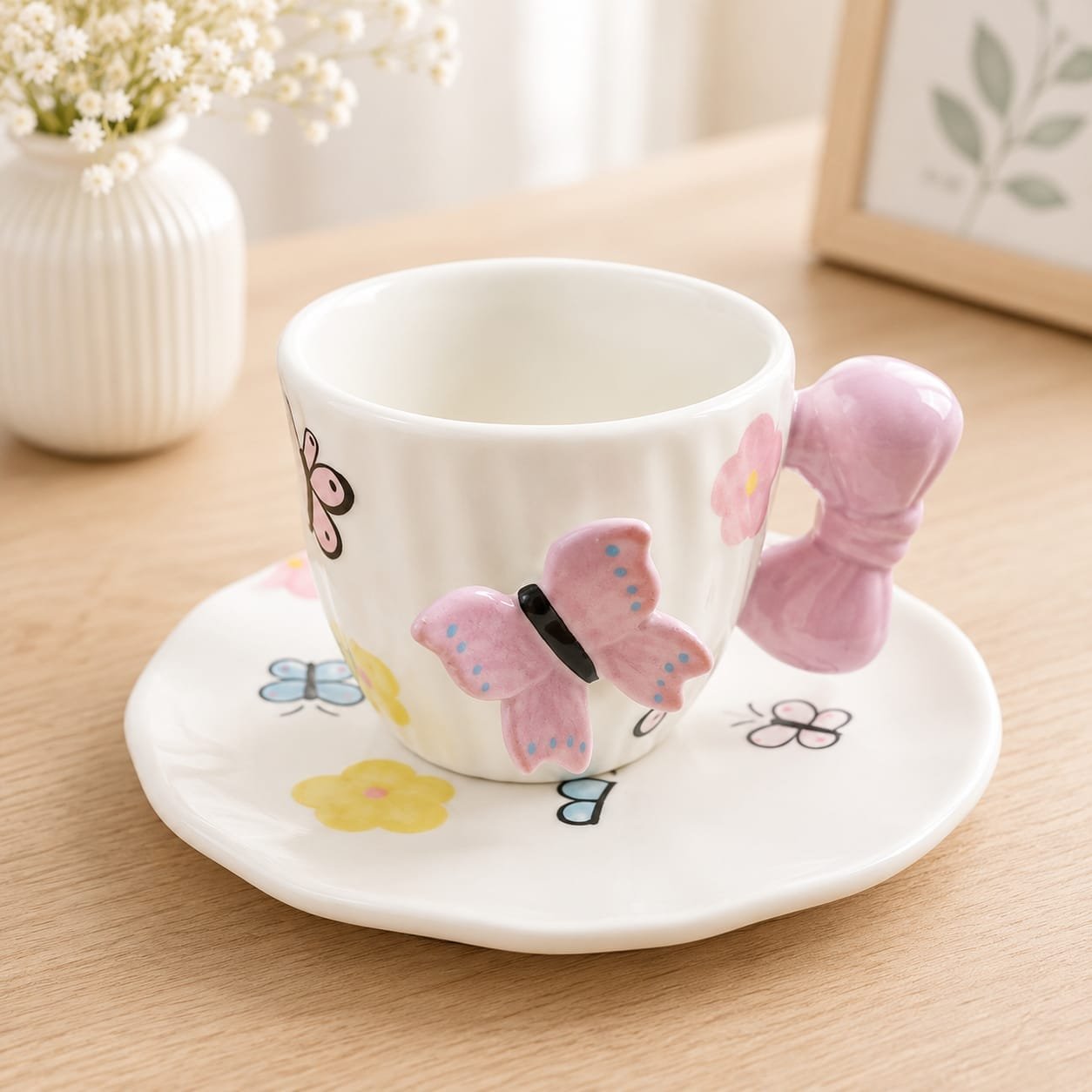 Butterfly Tea Cup | فنجان شاي بتصميم الفراشة