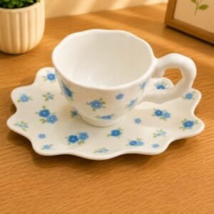 Ceramic Cup with Long Saucer | فنجان سيراميك مع صحن طويل