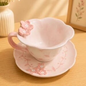 Bloom Cup & Saucer | كوب وصحن بتصميم الزهو
