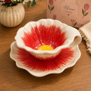 Floral Cup & Saucer | كوب مع صحن بتصميم الأزهار