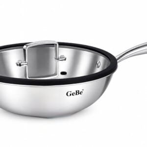GeBe 304 Stainless Steel Wok 28 cm | مقلاة جيبي ستانلس ستيل 304